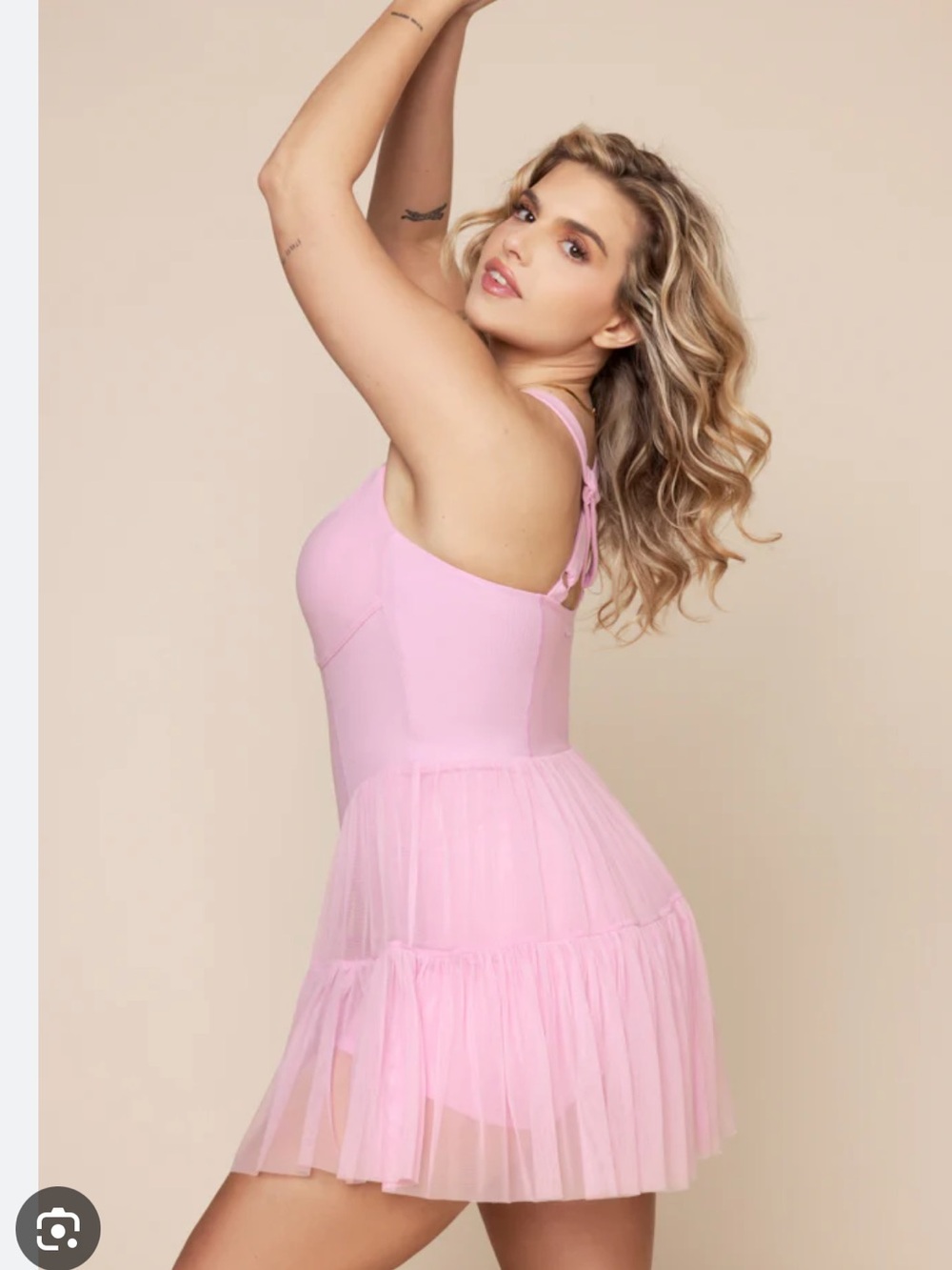 POPFLEX Bubblegum Pink Corset Tulle Mini Dress - Picture 8 of 11